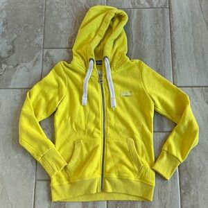 Superdry Yellow Zip Up Hoodie